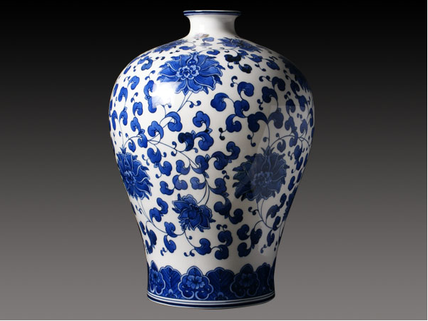 釉中彩骨质瓷花瓶
